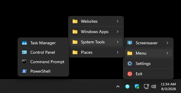 LumoTray open from the Windows system tray