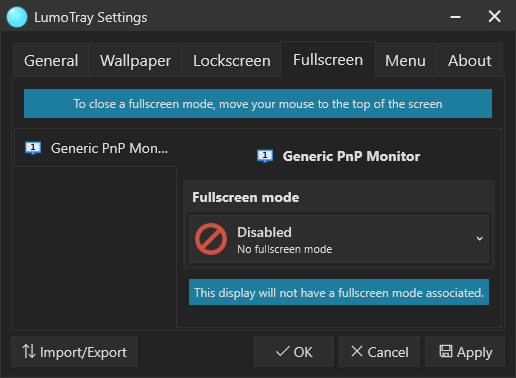 Fullscreen Modes